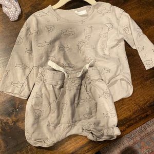 Rylee and Cru Shark print Top and Short set